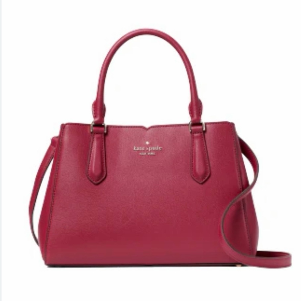 Kate Spade Tippy Small Triple Compartment Satchel - Cranberry Cocktail